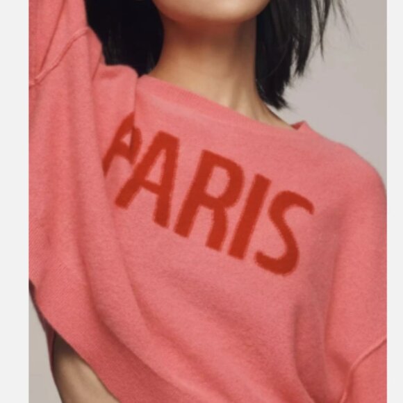 NWT Anthropologie Pilcro The Alani Cashmere Sweater Pullover Paris PINK XS - Picture 4 of 16